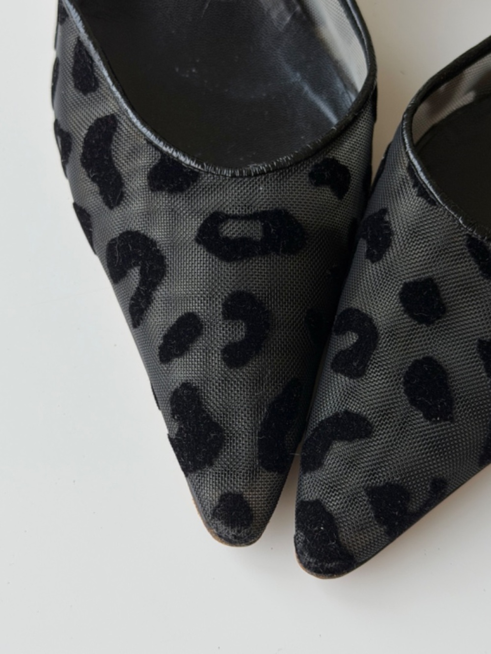 Vintage Manolo Blahnik black leopard mesh slingback, IT 39, approx. US 8.5–9 - Picture 11 of 12